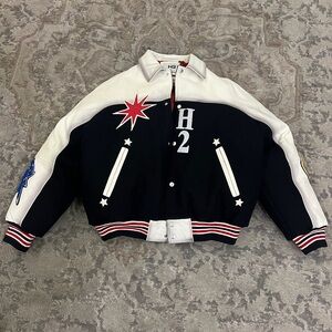 Heron Preston Black and White Varsity Jacket